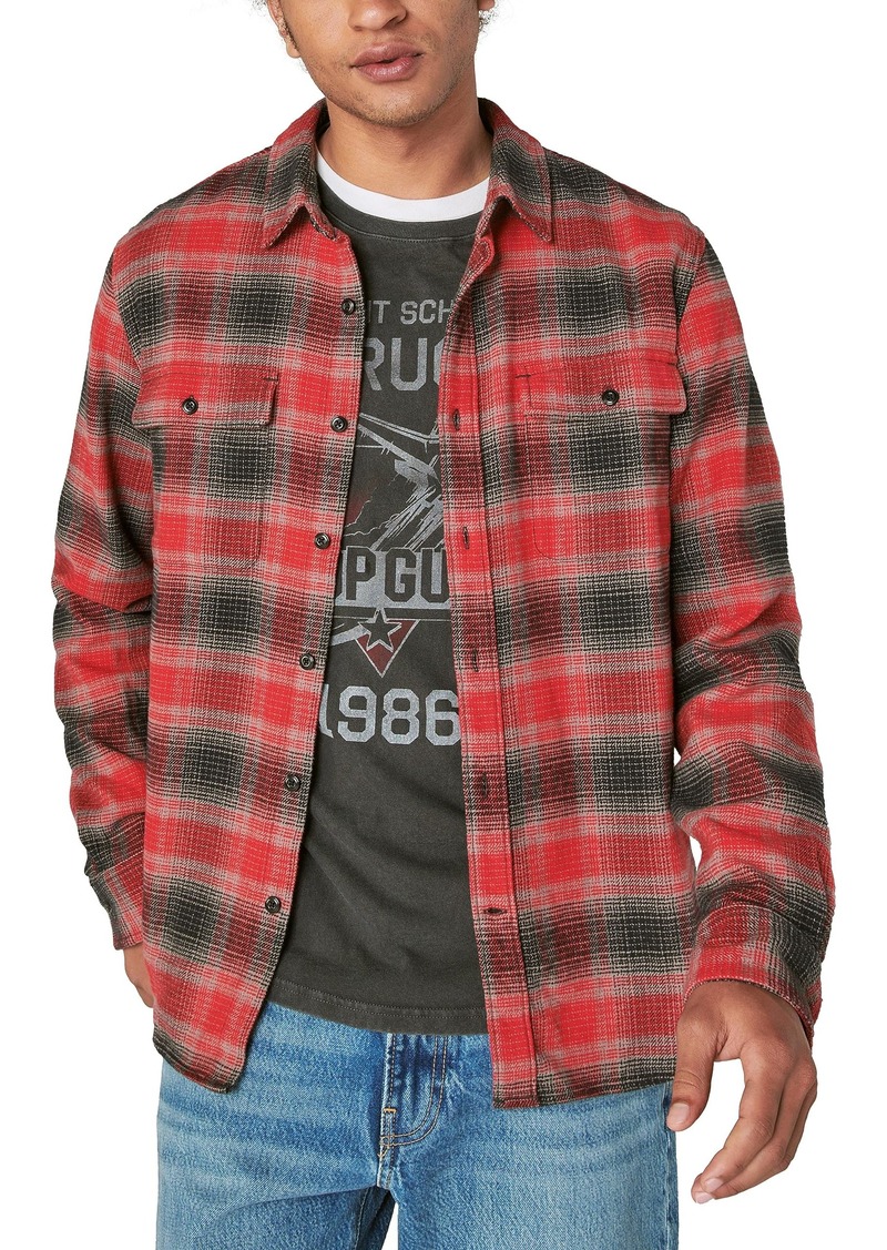 Lucky Brand Men's Plaid Workwear Cloud Soft Long Sleeve Flannel