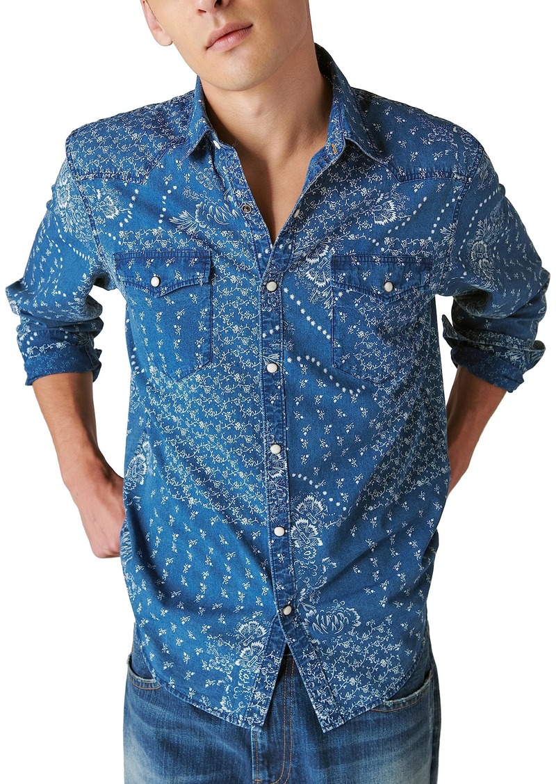 Lucky Brand Men's Printed Western Long Sleeve Shirt