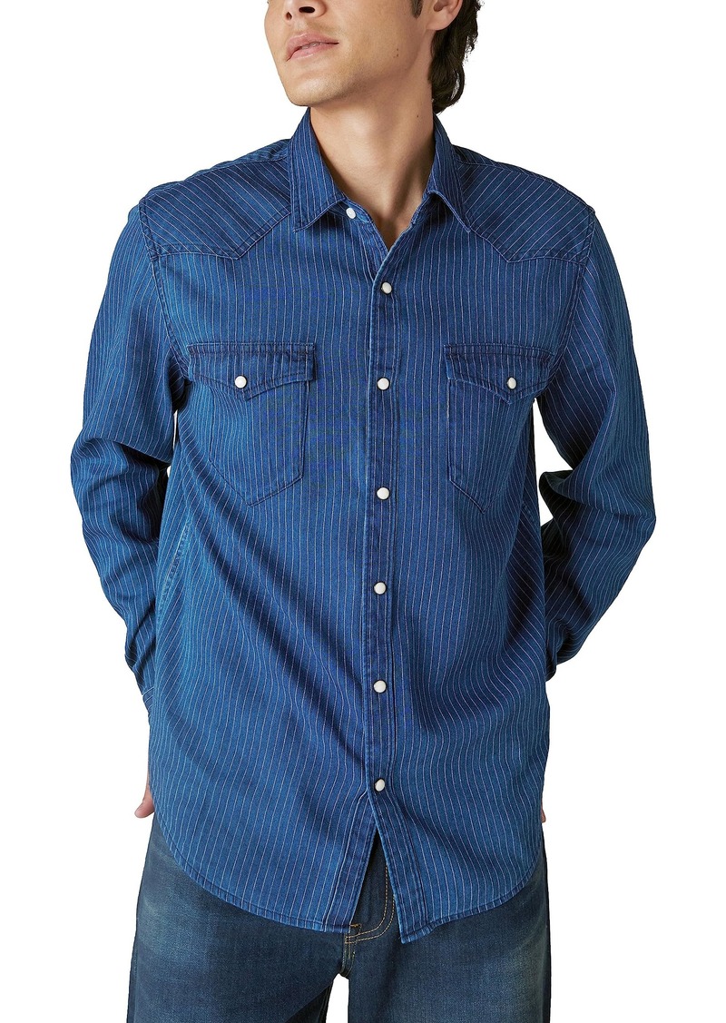 Lucky Brand Men's Railroad Western Long Sleeve Shirt