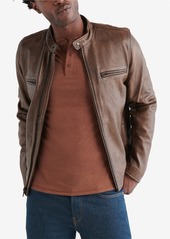 Lucky Brand Men's Vintage-Like Leather Jacket