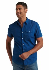 Lucky Brand Men's Short Sleeve Button Up One Pocket Monroe Shirt  S