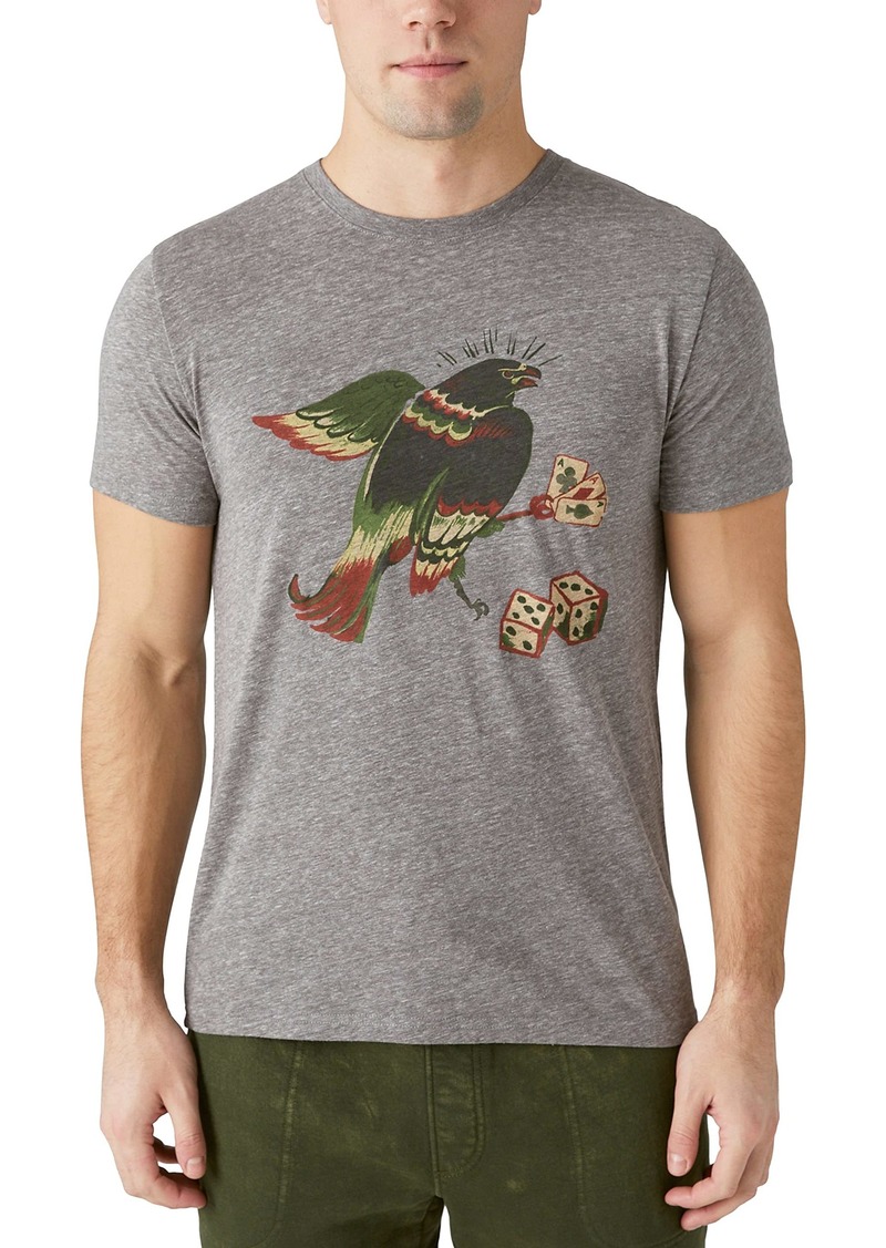 Lucky Brand Men's Short Sleeve Gambling Bird Graphic Tee