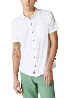 Lucky Brand mens Short Sleeve Linen Button Up Shirt   US