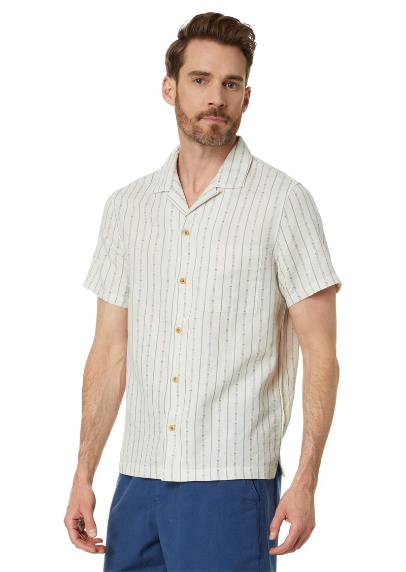 Lucky Brand Men's Short Sleeve Linen Camp Collar Shirt