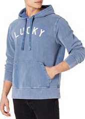 Lucky Brand Men's Sueded Terry Lucky Varsity Hoodie Sweatshirt  M