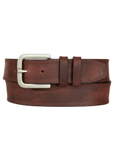 Lucky Brand Men's Triple Needle Stitched Leather Belt - Brown