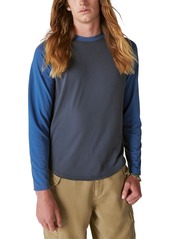 Lucky Brand Men's Venice Burnout Long Sleeve Colorblocked Crewneck T-Shirt - Blue Multi