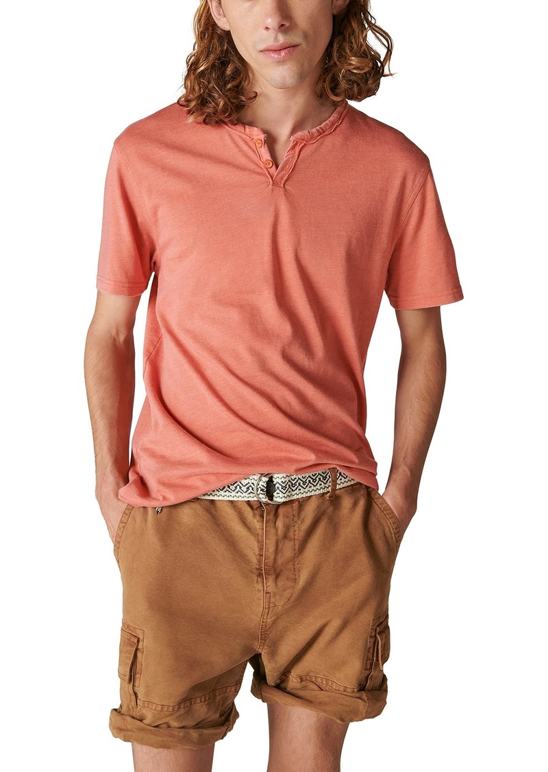 Lucky Brand Men's Venice Burnout Notch Neck Tee