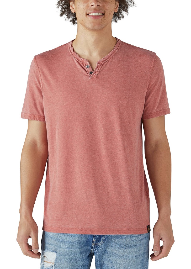 Lucky Brand mens Venice Burnout Notch Neck Tee T Shirt   US