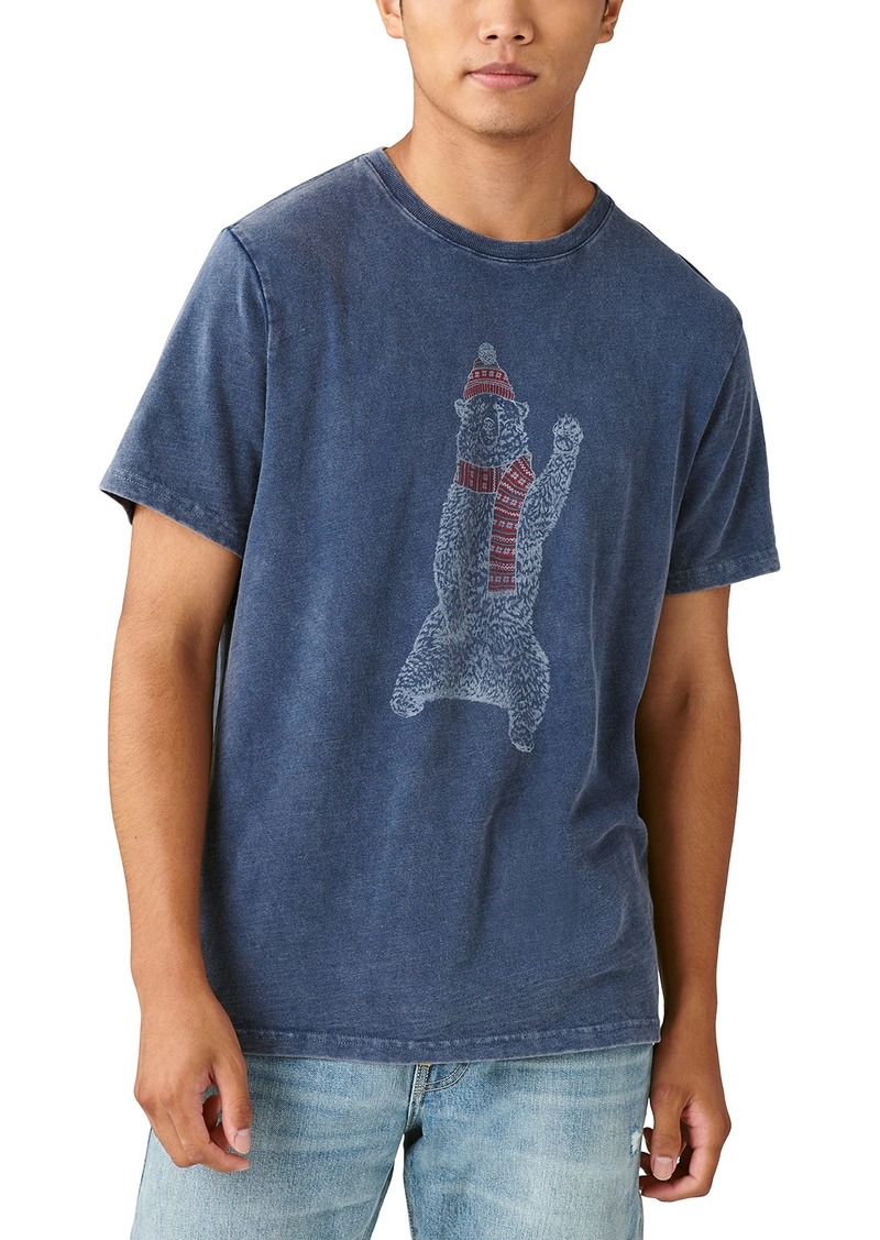 Lucky Brand Men's Winter Bear Graphic Tee