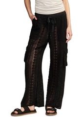 Lucky Brand Openwork Lace Drawstring Cargo Pants