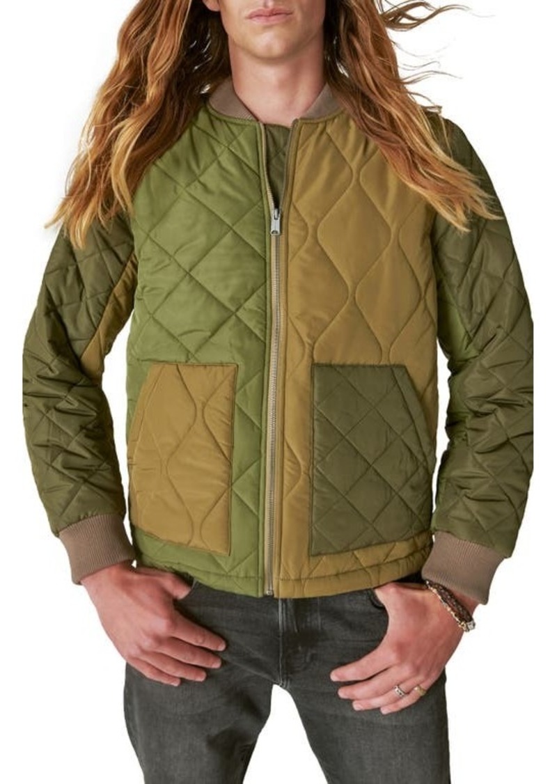 Lucky Brand Patchwork Quilted Bomber Jacket