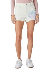 Lucky Brand Pink Floyd Frayed High Waist Denim Mom Shorts at Nordstrom