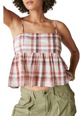 Lucky Brand Plaid Babydoll Camisole