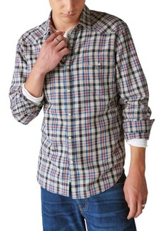 Lucky Brand Plaid Cotton Western Snap-Up Shirt