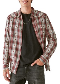 Lucky Brand Plaid Dobby Western Snap-Up Shirt