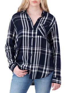 Lucky Brand Plaid Gauze Button-Up Shirt in Blue Multi at Nordstrom Rack