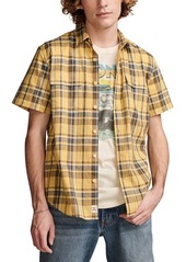 Lucky Brand Plaid Short Sleeve Cotton Button-Up Shirt