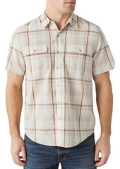 Lucky Brand Plaid Short Sleeve Cotton Button-Up Workwear Shirt