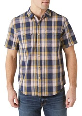 Lucky Brand Plaid Short Sleeve Cotton Button-Up Workwear Shirt
