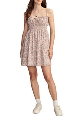 Lucky Brand Print Smocked Sleeveless Minidress