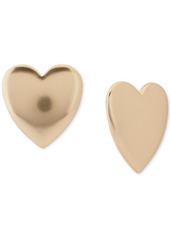 Lucky Brand Puffy Heart Statement Button Earrings - Gold