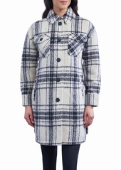 Lucky Brand Repeat Body Plaid Shacket in Black White Plaid at Nordstrom Rack