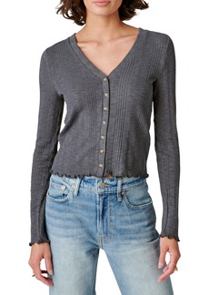 Lucky Brand Rib Button-Up Top in Asphault at Nordstrom Rack
