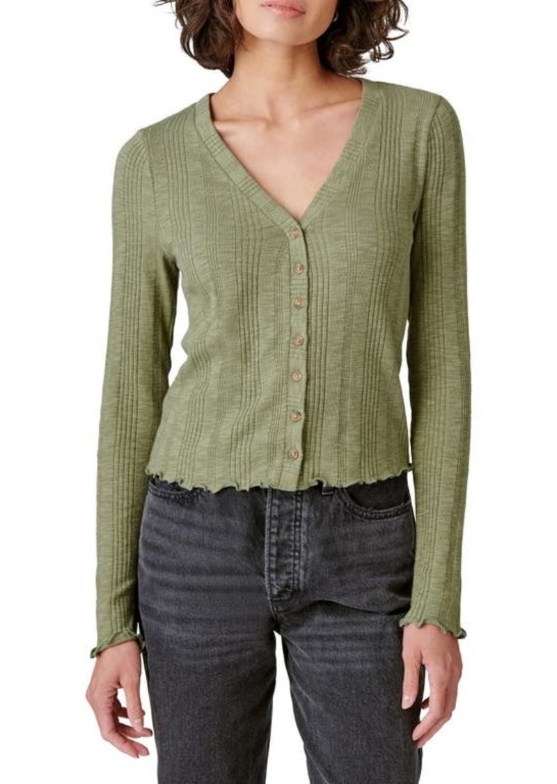 Lucky Brand Rib Button-Up Top