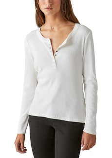 Lucky Brand Rib Cotton Henley in Egret at Nordstrom Rack