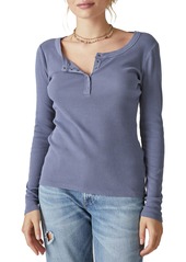 Lucky Brand Rib Cotton Henley in Night Shadow Blue at Nordstrom Rack
