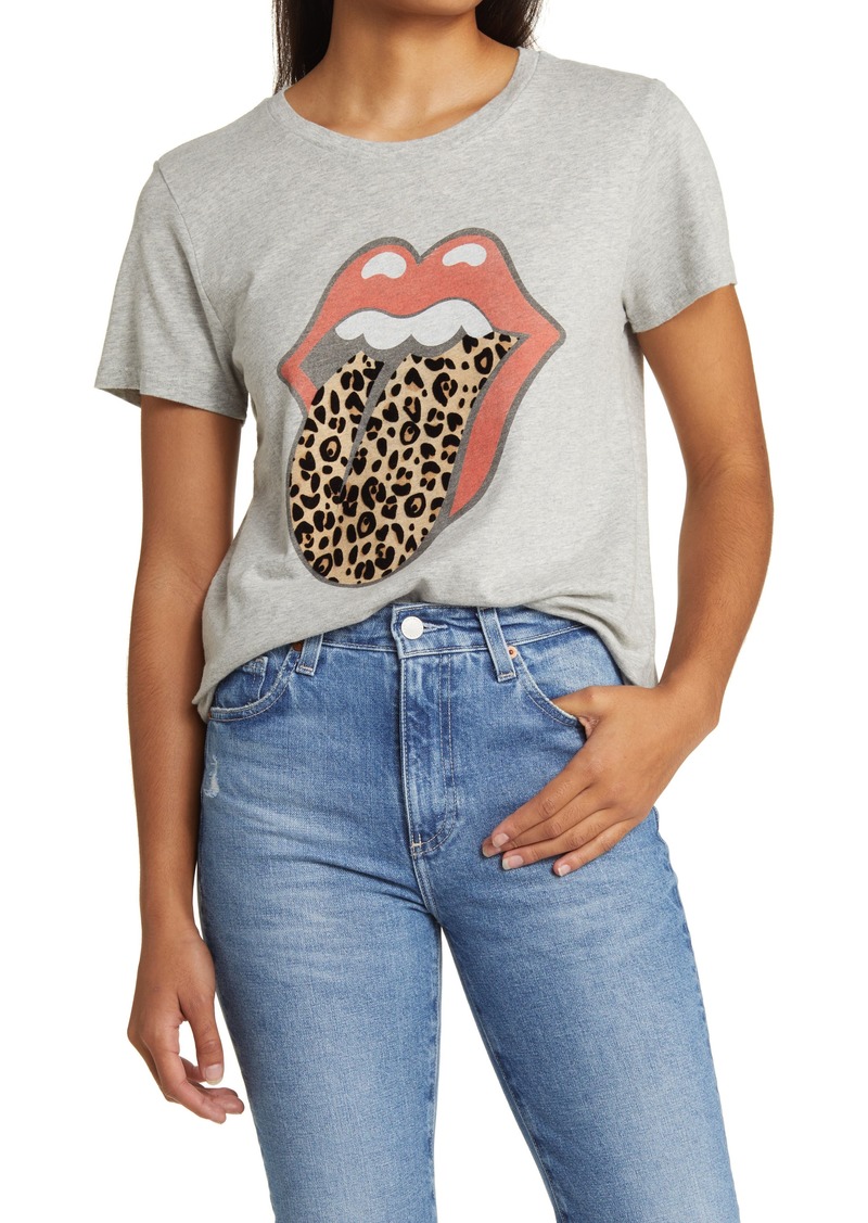 Lucky Brand Rolling Stone Leopard Cotton Graphic T-Shirt in Light Heather Gray at Nordstrom Rack