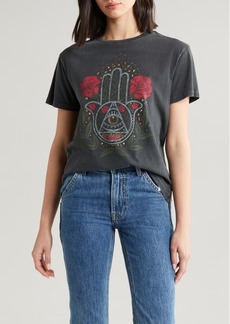 Lucky Brand Rose Hamsa Cotton Graphic Boyfriend T-Shirt