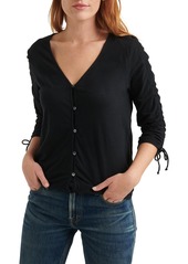 Lucky Brand Ruched Sleeve Top
