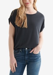 Lucky Brand Women's Short Sleeve Sandwash Dolman Tee - NOSTALGIA