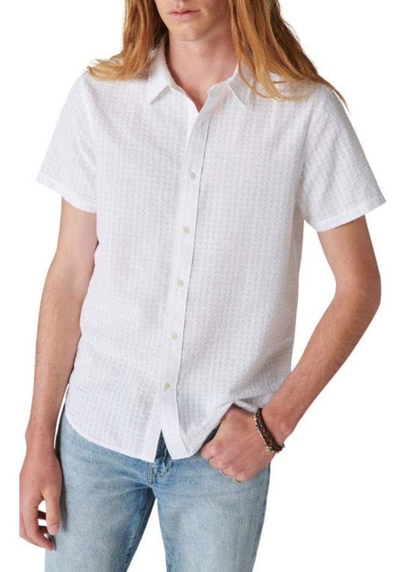 Lucky Brand Short Sleeve Seersucker Button-Up Shirt