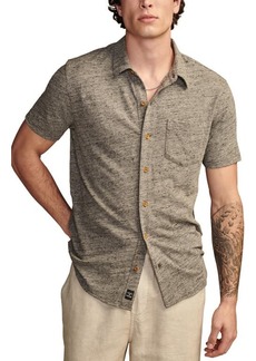 Lucky Brand Short Sleeve Slub Jersey Button-Up Shirt