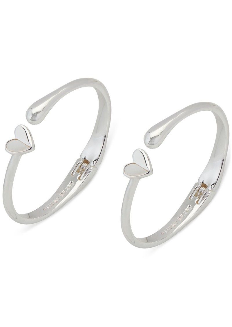 Lucky Brand Silver-Tone 2-Pc. Set Heart Cuff Bracelets - Silver