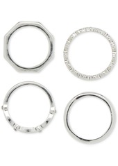 Lucky Brand Silver-Tone 4-Pc. Set Pave Stack Rings - Silver