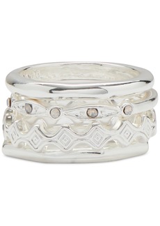 Lucky Brand Silver-Tone 4-Pc. Set Pave Stack Rings - Silver