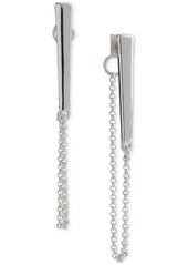 Lucky Brand Silver-Tone Bar & Chain Linear Drop Earrings - Silver
