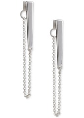 Lucky Brand Silver-Tone Bar & Chain Linear Drop Earrings - Silver