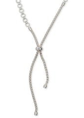 "Lucky Brand Silver-Tone Chain Lariat Necklace, 20"" + 3"" extender - Silver"