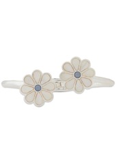 Lucky Brand Silver-Tone Color Stone & Mother-of-Pearl Daisy Cuff Bracelet - Silver