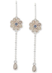 Lucky Brand Silver-Tone Color Stone & Mother-of-Pearl Daisy Threader Earrings - Silver