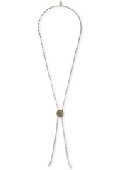 "Lucky Brand Silver-Tone Gemstone 32-3/4"" Adjustable Lariat Necklace - Silver"