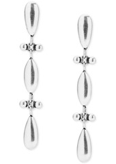 Lucky Brand Silver-Tone Linear Movement Drop Earrings - Silver