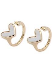 Lucky Brand Silver-Tone Mother-of-Pearl Heart Open Ring - Gold