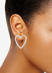 Lucky Brand Silver-Tone Open Heart Stud Earrings - Silver