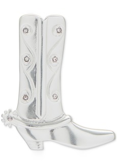 Lucky Brand Silver-Tone Pave-Accented Cowboy Boot Pin - Silver